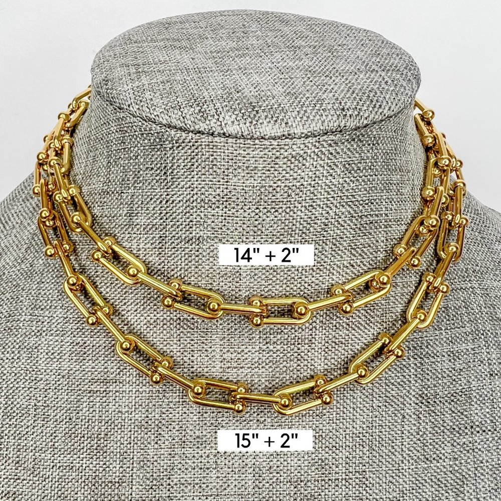 Thick Gold Chain Choker Necklace for Women Gold Plated Choker Chunky Choker